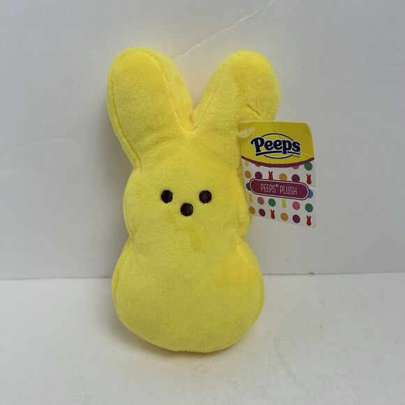 PEEPS Yellow 6” Easter Bunny Plush Bean Stuffed Animal Easter Basket Spring NWT - Picture 1 of 4